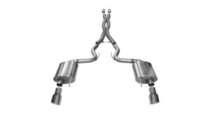 Ford Mustang Performance Exhaust - Dual Rear Exit - CORSA Performance - Cat Back, Dual Tips, Sport - `15-`17